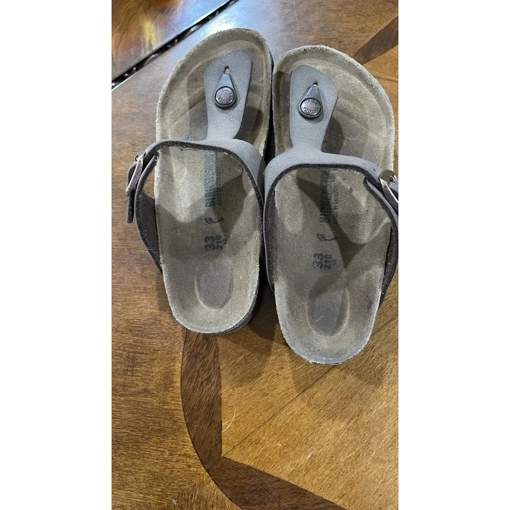 Birkenstock Gizeh Kids Brown Sandals EU 33‎ US 2 Thong Cork Footbed
